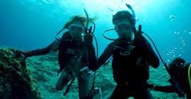 Recommended for beginners. Blue cave diving experience